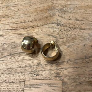 Classic 80s gold Direction One Vintage Clip On Earrings signed